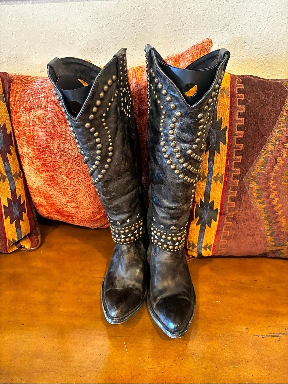 Old Gringo Belinda Galaxia Black 18" Relaxed Fit Tall Cowgirl Boots Black size 9